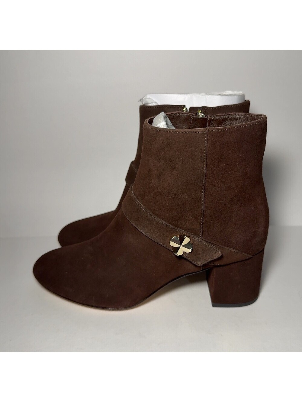 Kate Spade Spade Flower Bootie Brown Suede Ankle Boots Size 7 B Used